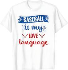 Funny Vintage Baseball Is My Love Language T-Shirt - White - View 1
