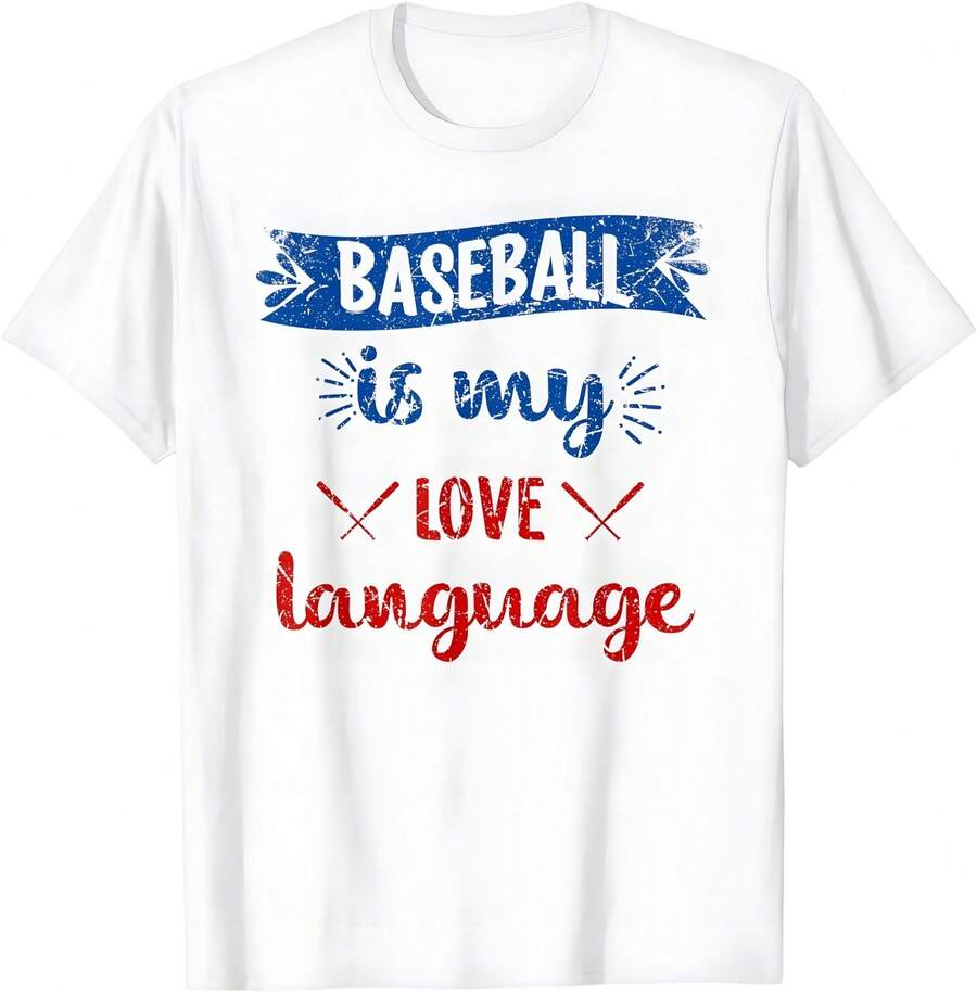 Funny Vintage Baseball Is My Love Language T-Shirt - White - View 1