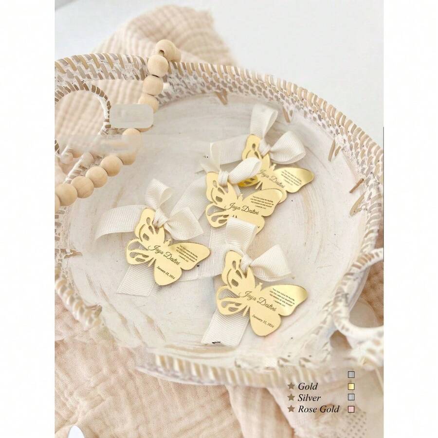 定制亚克力蝴蝶礼品标签,金玫瑰/金/银亚克力标签,个性化派对装饰,婚礼礼品标签,十五岁生日礼品标签,订婚礼品标签,新娘送礼会礼品标签,婴儿送礼会礼品标签,洗礼礼品标签,开斋节礼品标签,周年纪念礼品标签,婚礼派对标签,派对必备 - 多色 - 查看 1