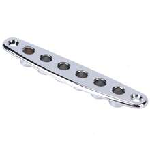 Placa de paso de cuerdas de guitarra, placa de casquillo de paso de cuerdas del puente de guitarra para piezas de guitarra eléctrica y bajo (Plata, 1 pieza)