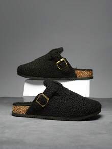 Men's Slippers, Solid Color, Lightweight, Slip-On, Memory Foam, Soft, Warm, Comfortable, Plus Size Indoor House Slippers