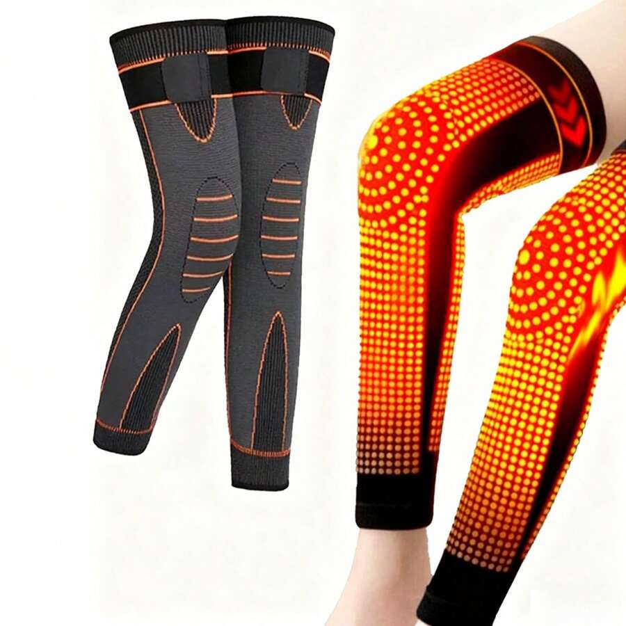 Set de 2 mangas de compresión transpirables y que absorben el sudor, económicas y prácticas para deportes, fitness, sentadillas, correr, ciclismo, senderismo, esquí, baloncesto, tenis, que proporcionan una excelente protección para las piernas. (Versión de autocalentamiento de moxa de invierno)