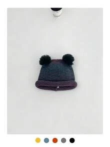 Cute Cat Ear Plush Hat, Thick Warm Ear Protection, Korean Sweet Makeup, Versatile Knit Cap, Autumn/Winter; Sweet Cute Cat Ear Plush Knit Hat, Warm, Versatile, Small Logo Knit Hat; Sweet Cute Cat Ear Plush Knit Hat, Warm, Versatile, Small Logo Knit Cap, Autumn/Winter