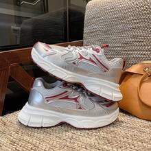 Red Niche Chunky Sneakers For Women, 2025 Summer New Versatile Student Campus Style Lightweight Casual Shoes, - Red - View 8