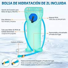 NEWHEY Mochila de Hidratación Mochila de Hidratación con Depósito de Agua de 2L Mochila de Agua para Hombres Mujeres Bolsa de Hidratación para Senderismo Ciclismo Running Escalada Camping - Gris - Ver 8