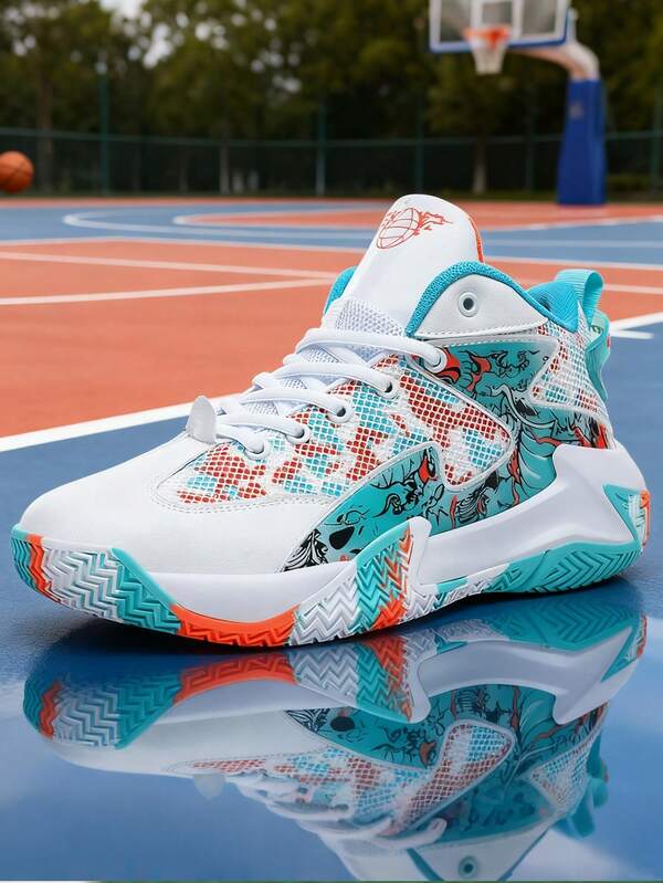 2025 New Versatile Basketball Shoes, Comfortable Non-Slip Men's Sports Shoes, Friction Sound Sole Men's Casual Shoes, Outdoor Thick Sole Elevator Shoes, Dominate Basketball Courts And Playgrounds, Asymmetrical Pattern