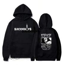 Vintage Suicideboy Hooded SweatShirt Men Women Harajuku Grey Day Rapper Hip Hop Streetwear Men's Hoodies Pullover HotSale - 黑色 - 查看 1