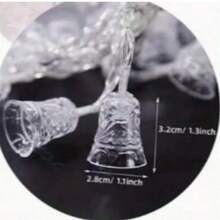 أضواء سلسلة أجراس LED، 10 أو 20 ضوء جرس LED بالبطارية، مناسبة لأعياد الميلاد والسنة الجديدة والشكر وديكور الحديقة والفناء والحفلات، أضواء جنية.