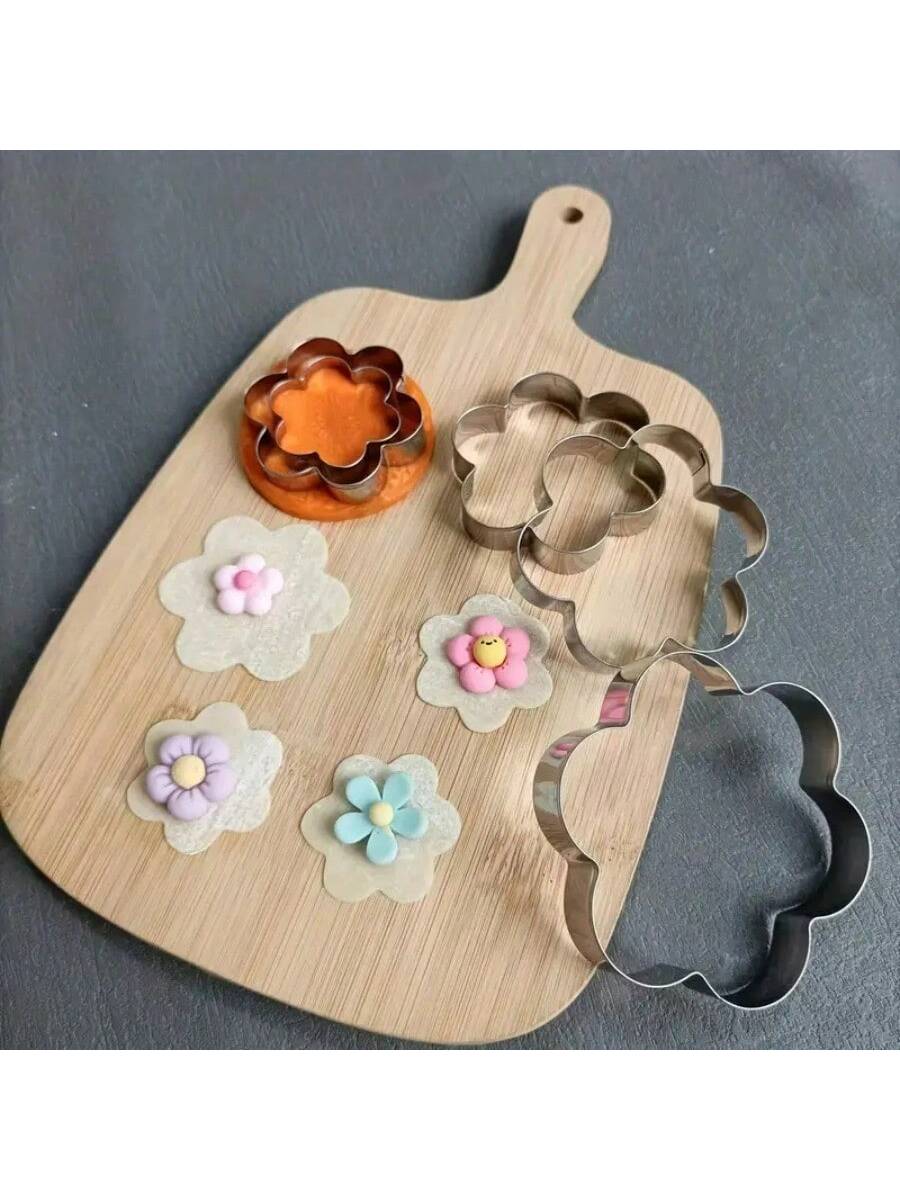 مجموعة 5 قطع، قاطع عجينة خبز البسكويت، قالب الفوند...