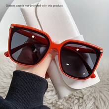 2025 New Fashion Large Frame Women's Glasses Natural High-End Retro Women's Glasses Versatile Street Style  Cool Women's Glasses - 紅框黑灰鏡片 - 查看 7