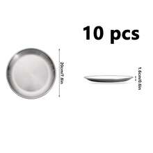 1-4-6-10-Piece Stainless Steel Dinner Plates, 6.6In 7.8In10.2In Round Kitchen Metal Dish Plates, Rust-Proof Camping Serving Plates For BBQ, Snack, Salad, Appetizer, Fruit,Cook