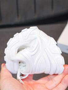 1 đôi giày thể thao thường ngày cho trẻ em, thiết kế khóa dán, giày chạy bộ nhẹ cho bé trai, phần trên bằng vải lưới, họa tiết sọc, phù hợp cho mặc hàng ngày, chạy bộ và các hoạt động giải trí - Giày chạy bộ nhẹ cho bé trai mùa xuân/thu/mọi mùa - trắng - Xem 8