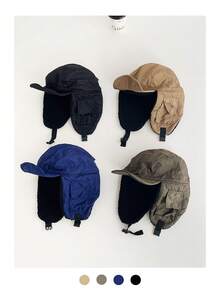 仿皮草 Ushanka 帽子，保暖护耳飞行员帽，男女复古飞行员帽，适合秋冬季骑自行车、滑雪、户外活动 - 彩色 - 查看 4