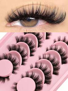 6 Pairs Manga Lashes Eye Lashes Faux Mink Eyelashes Eye Eyelashes Natural Full False Eyelashes Cosplay Travel Essentials Makeup Tools (8-15) Strip Lashes, Lashes, Eyelashes, Lashes - Đen 3 - Xem 11