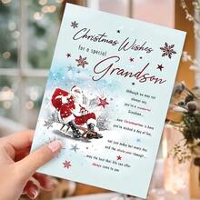 1 张节日圣诞节孙子贺卡，带信封，4.72 英寸 X 7.09 英寸，祖父母的温馨节日祝福，高品质纸张，适合任何人，生日场合 - 彩色 - 查看 2