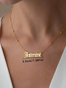 Customized Minimalist Elegant Personalized Multi-Chain, Multi-Font Selectable Pure English Letter Name Necklace, 18K Gold Plated Stainless Steel Material, Gold/Silver Color Options, Delicate Jewelry, Suitable For Couples, Friends, Family - Customizable Text/Name - Ideal Gift For Christmas, Valentine's Day, Birthday, Anniversary - Elegant His & Her Jewelry Matching, Necklace