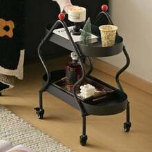 Mesa auxiliar con forma de árbol de Navidad de lujo, estantería de doble capa, mesa auxiliar pequeña y móvil, verde y negro, decoración del hogar, sala de estar, mesa lateral del sofá, mesita de noche, mesa de balcón, mini mesa de té con estantes dobles