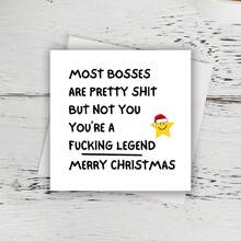 Funny Christmas Card, Funny Christmas Card For Boss, Boss Christmas Card, Merry Christmas Boss Card, Christmas Card For The Boss, Happy Christmas Boss Card - Multicolor - View 10
