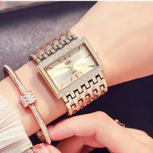 1pc New Luxury Diamond-Encrusted Women's Wrist Watch, Elegant Square Dial, Quartz Movement, Suitable For Daily, Casual, Holiday, Party Occasions, Gift - Multicolor - View 3