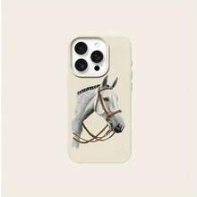 Funda de TPU con patrón de caballo blanco para 16 Pro, compatible con 16 Pro/14/16/15/13P/12/11, cubierta protectora duradera y anti-caída, simple y de alta estética - Colores mixtos - Ver 6