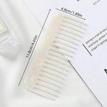 1pc Portable Wide Teeth Hair Comb In Mermaid-Like Color ,Hair Styling Tools Hair Accessories - Beige - View 11