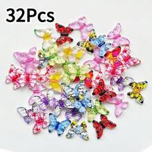 32/72 piezas Mini decoraciones de mariposas de resina, decoración con tema de insectos coloridos, adecuado para manualidades DIY, pasadores de pelo, joyería, manualidades navideñas, artículos festivos, decoración del hogar, decoración de oficina, para diversas ocasiones y decoraciones de boda