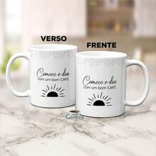 Minimalist Coffee Mug Start The Day Funny Phrase - White - View 2
