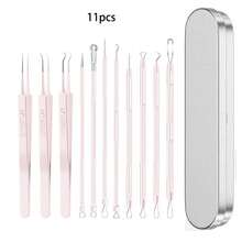 祛痘工具套装，包含黑头去除器、瑕疵去除器和深层清洁面部护理工具 - 粉刺針 - 查看 10