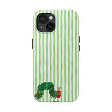 The Very Hungry Caterpillar Phone Case – Cute Storybook Cartoon Cover With Minimalist Green Striped Background, Retro Kids Book - 混合色1 - 查看 1