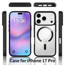 Juego de 3 piezas [1 funda para teléfono + 2 vidrios templados de alta definición] Nueva funda de lujo magnética anti-caída, compatible con iPhone 17 Air, 17 Pro Max, 17 Pro, 17, funda protectora transparente, funda magnética para teléfono, funda brillante para teléfono, funda magnética para teléfono con imanes - Blanco - Ver 8
