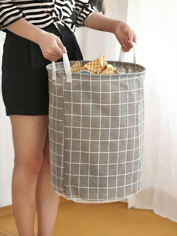 1PC Thickened Breathable Laundry Basket With Handles - Portable Large-Capacity Waterproof Fabric Storage Bin For Dirty Clothes, Dual-Use For Bathroom, Bedroom & Travel | Christmas Collection Storage, Ideal Christmas Gift For Home Organization, Suitable For Winter Use, Essential For End-Of-Year Stocking Up (Keeps Spaces Tidy To Complement Christmas Decorations)
