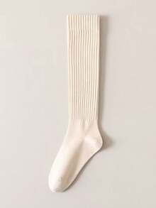 3 Pairs Autumn/Winter Thick Warm Vertical Striped Calf Socks, School Style Long Socks For Women (Random Assortment)