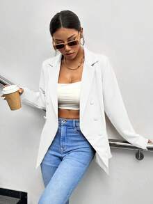 A&DD MODA, REF: 173 Women's Blazer Elegant Fitted Modern Social Formal Casual Sophisticated Tailoring Premium Fabric Versatile Comfortable Work Style Party Everyday Classic Perfect Cut Refined Look Contemporary Look Blogger Charming Quality Superior Finish ✨ - 白色 - 查看 1