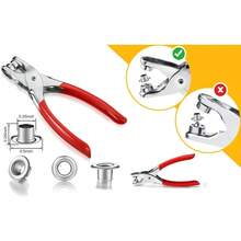 YUHOHO 1202pzs Juego de Alicates con Ojal de 6mm, 1/4 Pulgadas Alicates de Perforación, Juego de Alicates con 600 Ojales de Metal, Kit de Prensa de Mano con Ojales, Juego de Herramientas de Ojales - 1 - Ver 5