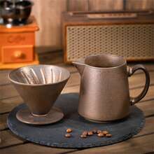 Juego de filtro de cafetera de cerámica, cafetera para compartir en el hogar y la oficina, cafetera Moka