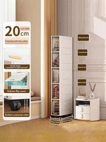 3/4/5/6 Layers Storage Cabinets, Ultra-Thin Plastic Storage Boxes For Kitchens And Bathrooms, Portable Design, Suitable For Narrow Spaces, Kitchen Storage Cabinets, Modern Decorative Cabinets, Kitchen Cabinets, Shower Carts, Storage And Organization. - 白色 - 查看 4