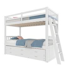 Kids Bed Frames, Headboards & Footboards - White + Pine + 90cm*200cm-1 - View 7