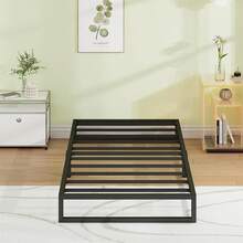 EMODA - Marco de cama doble estrecho de 14 pulgadas, 30 x 75, plataforma de metal resistente, no necesita somier, fácil montaje, sin ruido, negro - 7 pulgadas - Ver 13