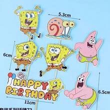 SpongeBob SquarePants 20件海绵宝宝是完美的派对装饰，适合狂欢派对、生日庆祝和生日派对。非常适合节日、粉丝聚会、学校、送礼、学校用品、返校用品、礼品装饰 - 彩色 - 查看 5