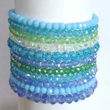 Bộ 11 vòng tay pha lê đàn hồi, có thể xếp chồng, nhiều màu sắc và được cá nhân hóa dành cho nữ, hạt thủy tinh phong cách Bohemian, thích hợp làm quà tặng tình bạn hoặc quà tặng cô dâu - Nhiều màu - Xem 18