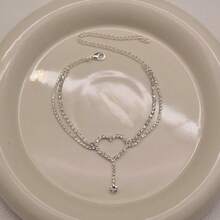 Fashionable Versatile Beaded Anklet, Sexy Crystal Heart Tassel Anklet