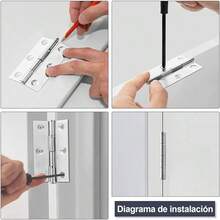 Bisagras para Puerta de Acero Inoxidable, 4 piezas Bisagras de puerta de hardware para puertas de armario (2,5 pulgadas) - 2 pulgadas - Ver 2