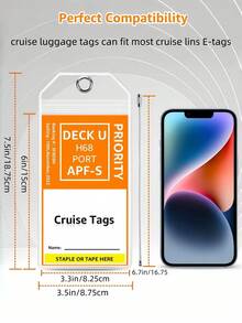 4 Pack Cruise Luggage Tag Holders, Specifically Designed For Carnival, Princess, Cruise Liner-Your Ideal Companions For Smooth Embarkation! As Essential Cruise Essentials And Must-Have Cruise Accessories, They Shield Tags From Tears Or Loss. - 無色 - 查看 3