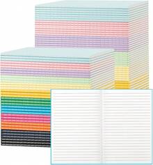 24 Pack Colorful Lined Notebooks For Writing, Journals Bulk, A5 Composition Books, 8.3x5.5 Inch, 60 Pages, 30 Sheets Sketchbooks For Office School Travel Supplies (Lined-24 Pack, 12 Colors) - 有襯裡-120包 - 查看 1