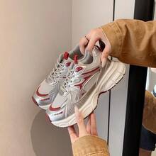 Red Niche Chunky Sneakers For Women, 2025 Summer New Versatile Student Campus Style Lightweight Casual Shoes, - Red - View 5