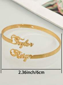 1 pieza Pulsera personalizada con 2 nombres, brazalete para mujeres y hombres, brazalete abierto en forma de corazón C, brazalete de acero inoxidable con nombre personalizado, brazalete ajustable de 3 mm chapado en oro de 18k