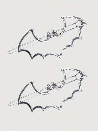 2 st hårspännen i gotisk stil för fladdermus, lämpliga för kvinnors vardagskläder, perfekta för Halloween, jul och andra högtider, perfekt present till högtiderna