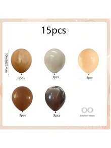15/30/40/50pcs Brown Balloon Set - Dark Brown, Coffee, Beige And Neutral Balloons, Suitable For Boho, Safari, Cowboy Party, Baby Shower, Bridal Shower And Graduation Party Decor (Comes With 2 Ribbons) - Multicolor - View 8