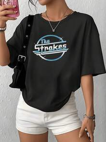 Band Graphic Women's Casual TShirt 220g Indie Rock 100% Cotton Tee 1Pcs Streetwear Graphic Print T Shirt - Black - View 1