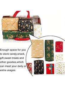 4/8pcs Large Christmas Party Bags, Reusable Red & Black Plaid Non-Woven Fabric Bags, Gift Bags With Handles, Christmas Party Supplies, 12.8*9.8*6.7 Inches